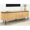 Meuble TV arrondi 3 portes couleur naturelle Lili