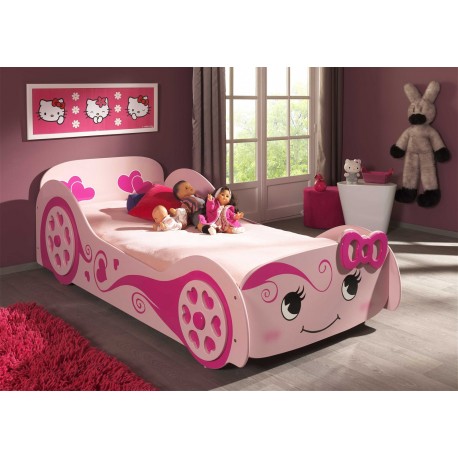 Lit Voiture Design Rose 90x200 cm