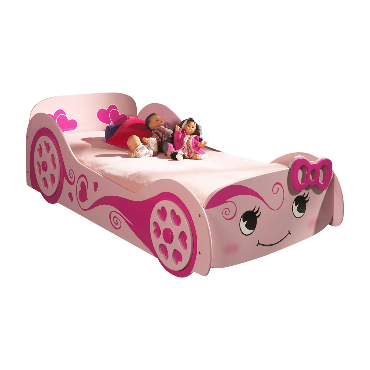 Lit Voiture Design Rose 90x200 cm