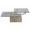 Table Basse Design bois et verre plateaux pivotants MILOVA 1261
