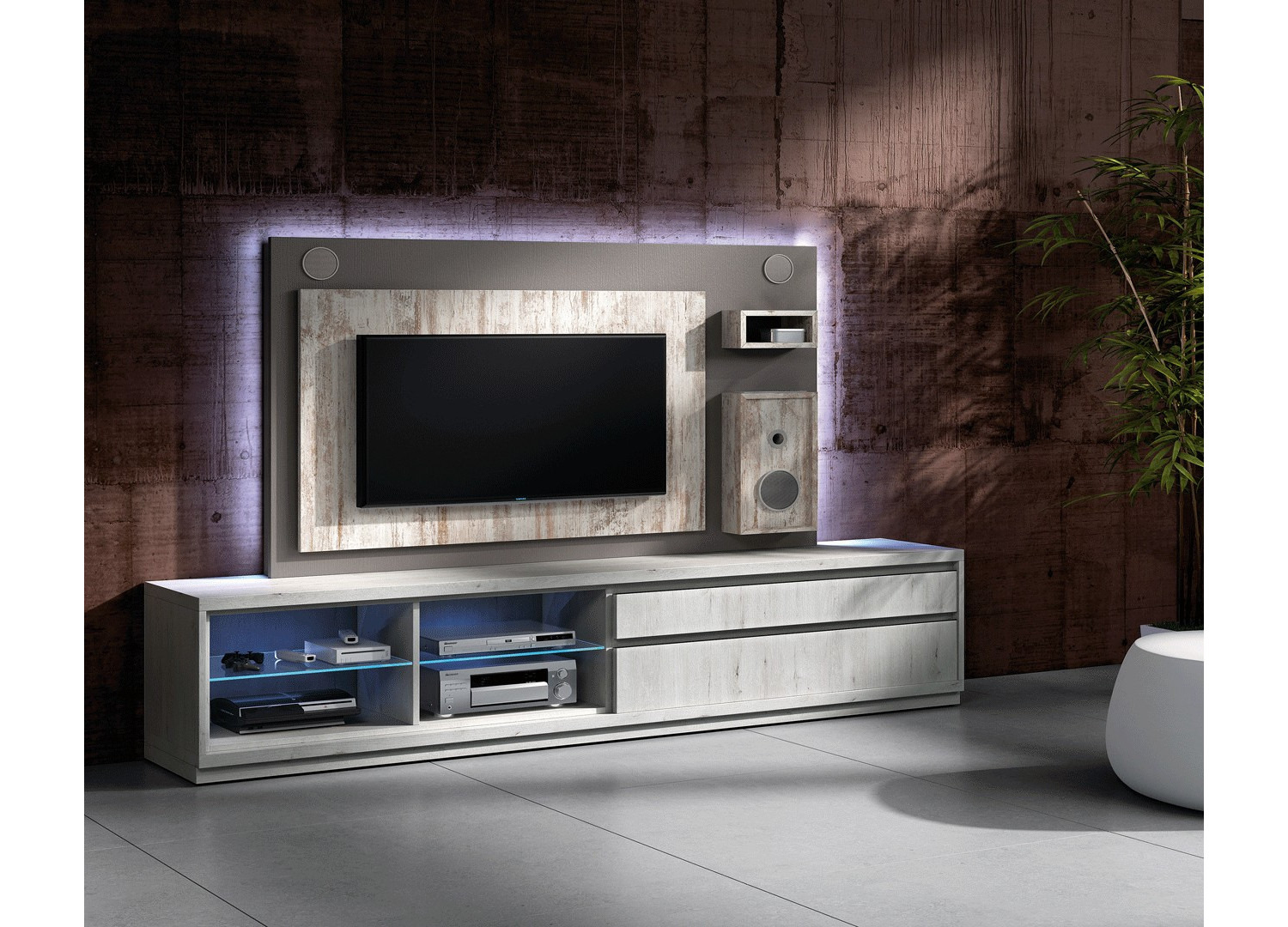 meuble tv design avec enceintes integrees