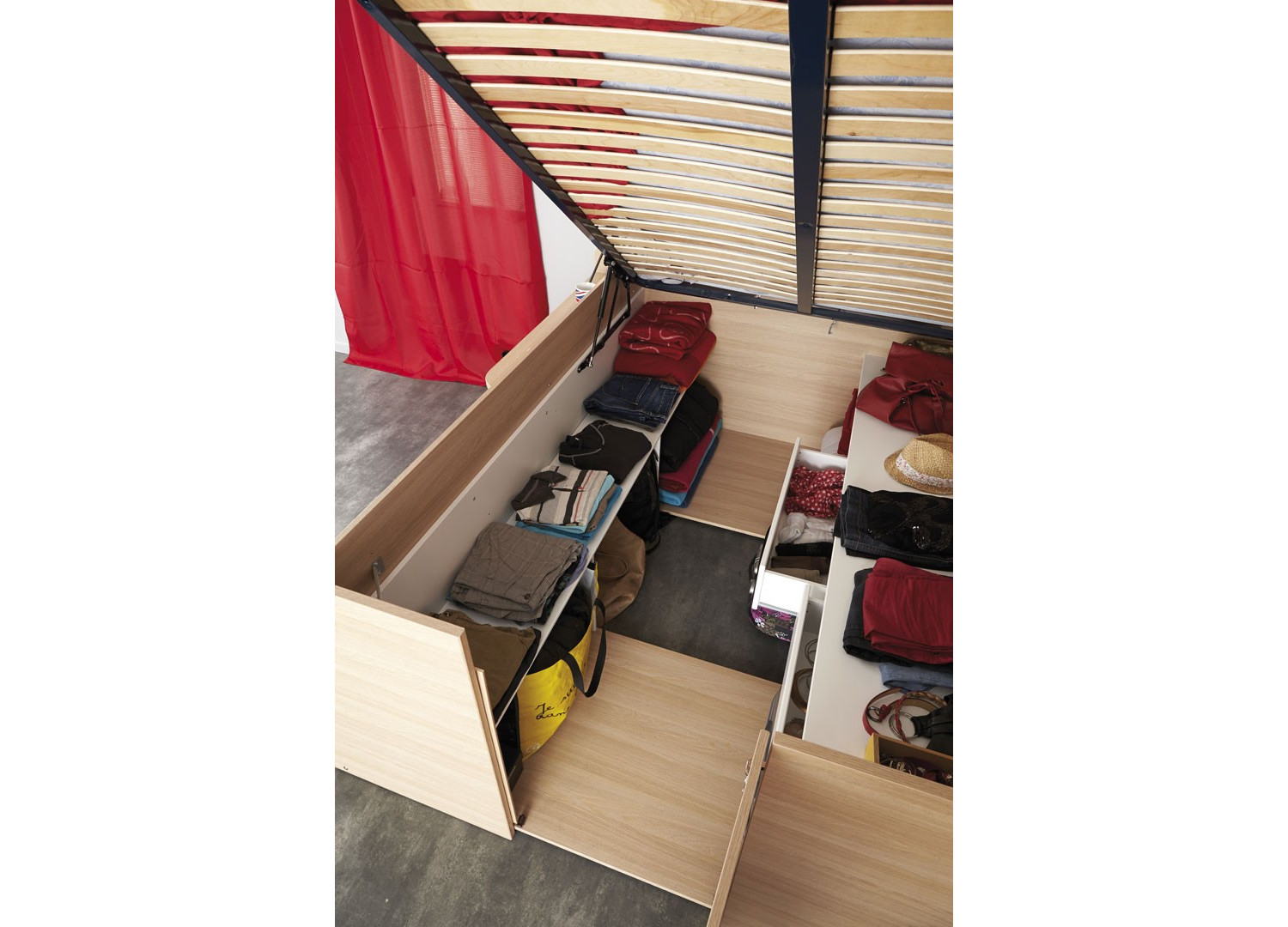 Lit combiné 140x200 cm gain de place ROXY - Cbc-Meubles