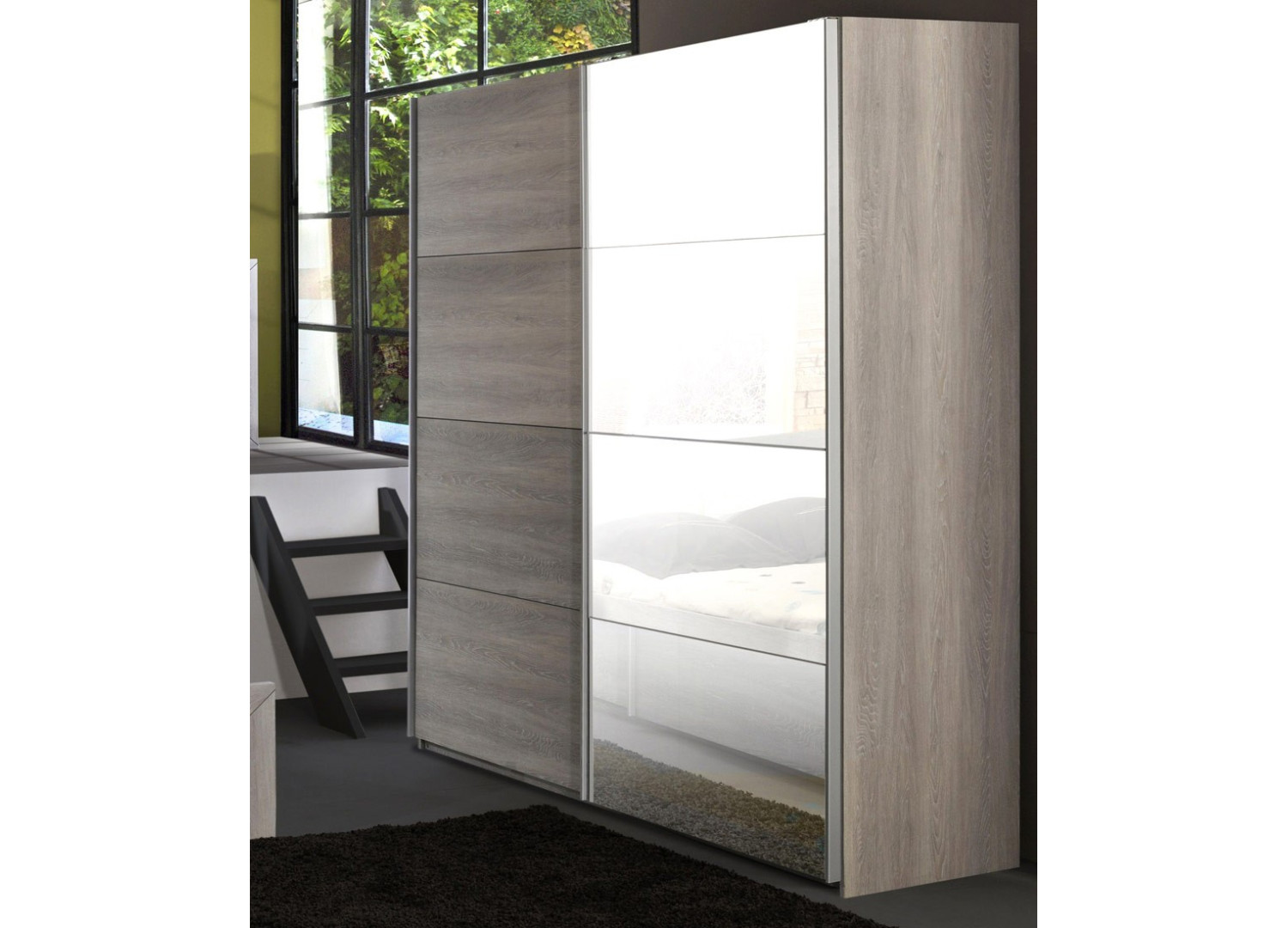 Armoire De Chambre 2 Portes Coulissantes Leo Cbc Meubles