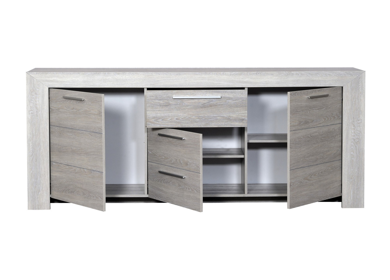 Ensemble Salle à Manger chêne grisé clair CALISTO CbcMeubles