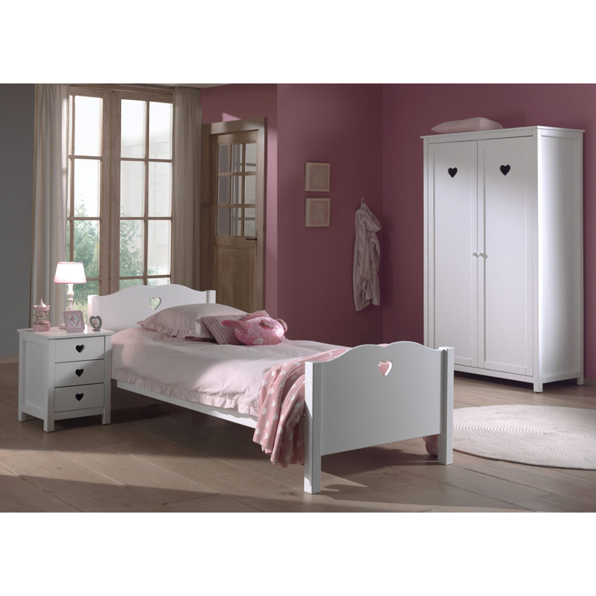 Chambre fille laqué blanche