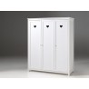 Armoire 3 portes blanc laqué