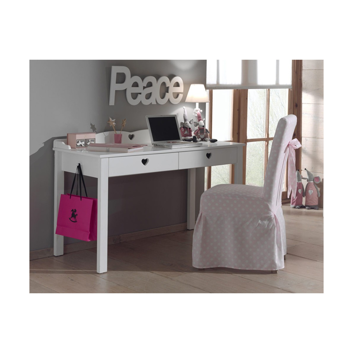 Bureau de jeune fille laqué blanc