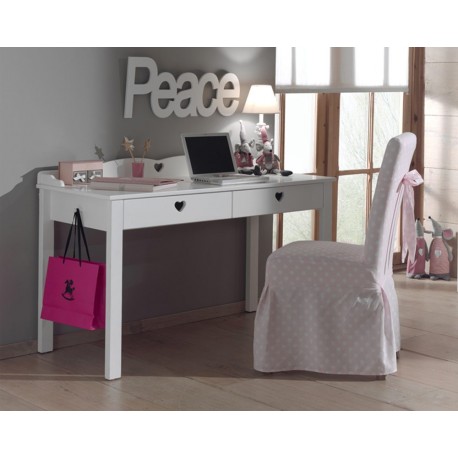 Bureau de jeune fille laqué blanc