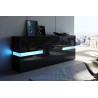 Buffet moderne laqué noir à led