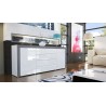 Buffet design blanc laqué 167 cm - 2 portes - 4 tiroirs