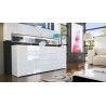 Buffet design blanc laqué 167 cm - 2 portes - 4 tiroirs