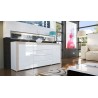 Buffet design blanc laqué 167 cm - 2 portes - 4 tiroirs