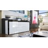 Buffet design blanc laqué 167 cm - 2 portes - 4 tiroirs