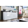 Buffet design blanc laqué 167 cm - 2 portes - 4 tiroirs