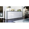 Buffet design blanc laqué 200 cm - 4 portes - 2 tiroirs