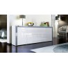 Buffet design blanc laqué 200 cm - 4 portes - 2 tiroirs