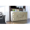 Buffet blanc 2 portes et 4 tiroirs moderne