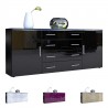Buffet moderne noir 4 tiroirs et 2 portes
