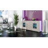 Buffet design blanc 166 cm avec rangements