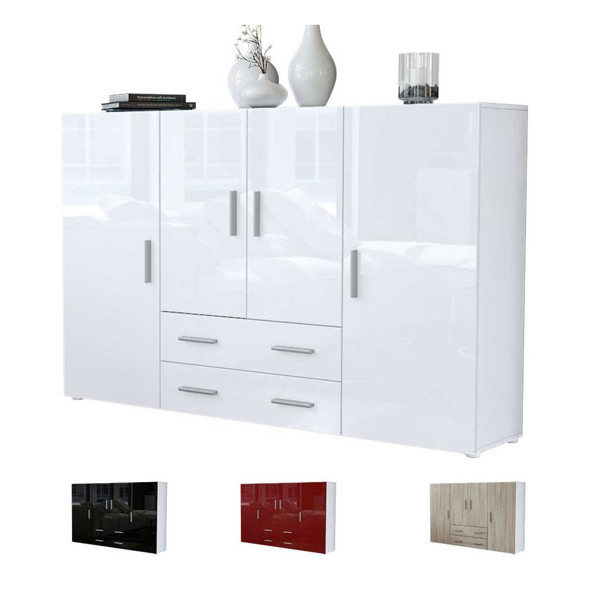 Meuble bahut design 4 portes - 2 tiroirs MANHATTAN
