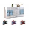 Buffet blanc 2 portes en verre