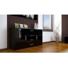 Buffet noir moderne 4 tiroirs et 2 portes