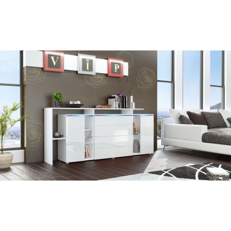 Buffet - rangement long blanc design LISA 
