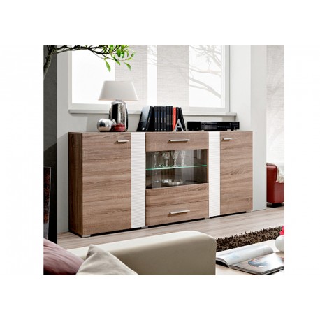 Buffet en Bois et Blanc Moderne PANAMA Buffet en Bois et Blanc Moderne PANAMA