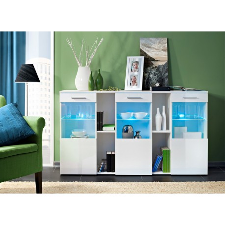 Buffet Led Blanc ou Noir Laqué