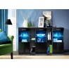 Meuble Buffet Moderne Led Noir ou Blanc Laqué
