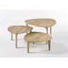 Lot de 3 tables d'appoint chêne massif