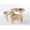 Lot de 3 tables d'appoint chêne massif