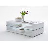 Table basse design rectangulaire blanc laqué