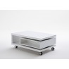 Table basse blanc laqué sur roulettes