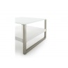 Table basse design blanche et verre blanc