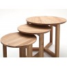 Lot de 3 tables d'appoint chêne massif huilé