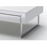 Table basse design blanc laqué et métal