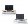 Meuble TV design chêne massif et blanc
