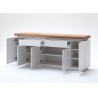 Meuble buffet 2 m blanc mat et bois lumineux