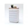 Commode design blanc laqué mat 6 tiroirs