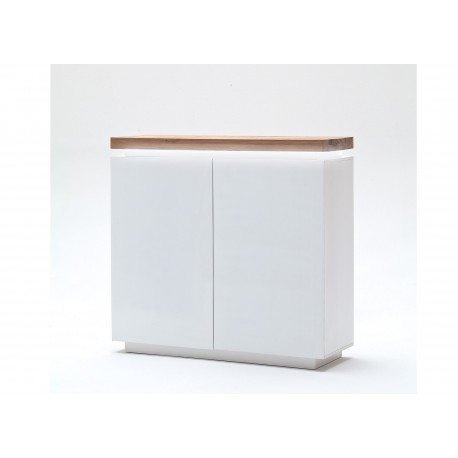 Buffet haut contemporain blanc à led