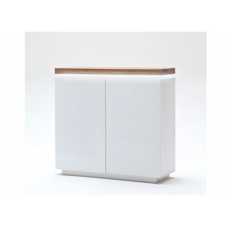 Buffet haut contemporain blanc à led