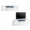 Meuble TV design laqué blanc brillant