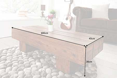 Dimensions détaillées de la table basse