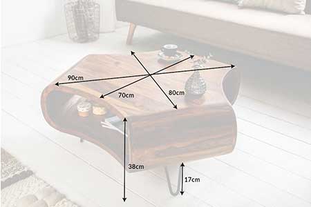 Dimensions détaillées de la table basse