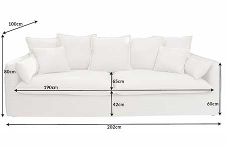 Dimensions détaillées du canapé