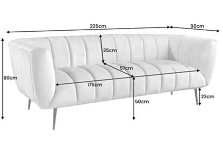 Dimensions détaillées du canapé