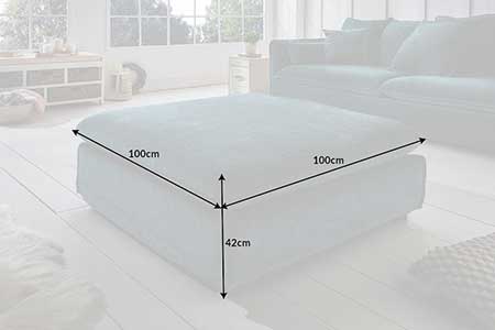 Dimensions détaillées du pouf