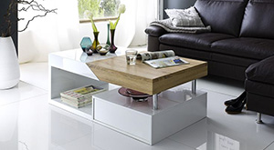 Table basse design blanc laqué