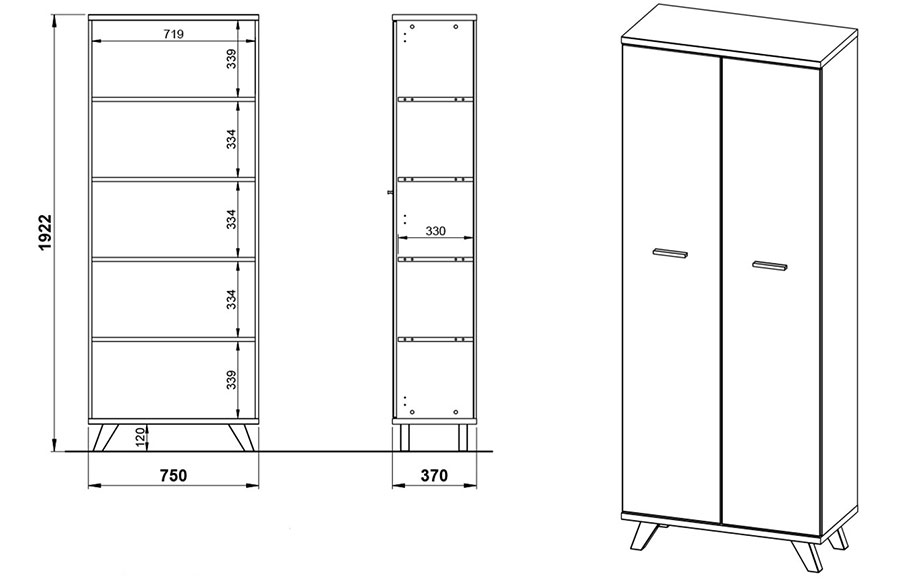 Armoire de classement dossier blanc et bois